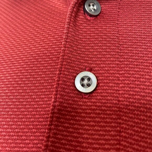 Bolle Men's Polo Shirt Red Short Sleeve Button Athletic Golf Size Large - Picture 6 of 8